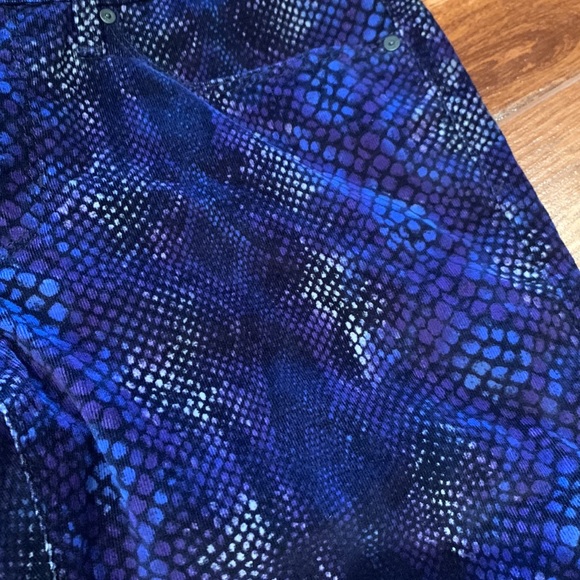 Gap 1969 legging jean snakeskin cord 28r NWOT gap jeans blue purple animal print - Picture 2 of 5